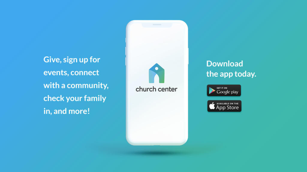 Image of the Church Center App on a mobile phone